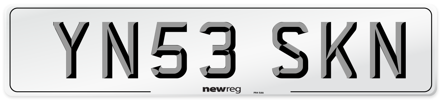 YN53 SKN Number Plate from New Reg